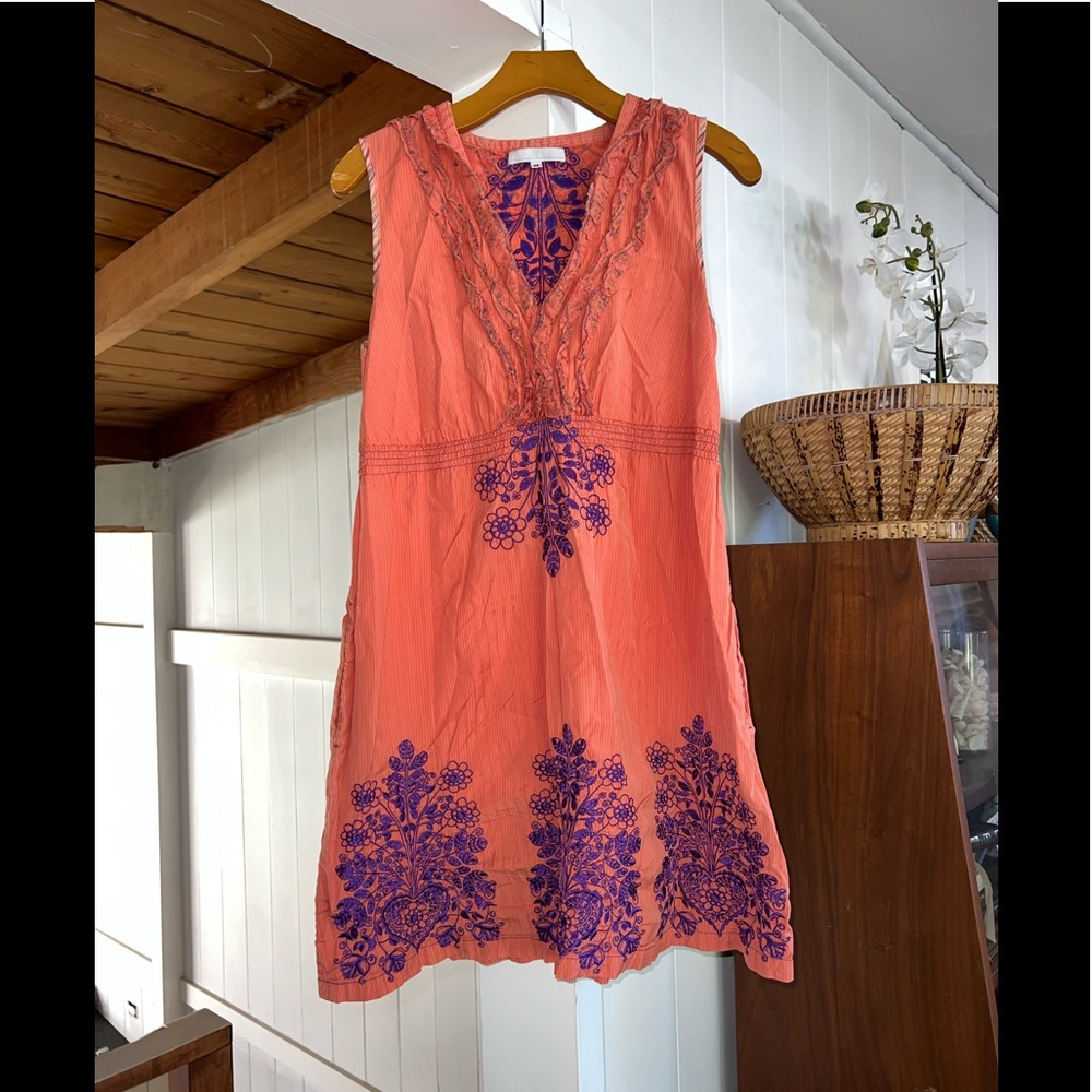 3J Workshop Johnny Was Tunic Medium Lilac embroidery